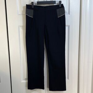 Hyba Athletic Wear, Yoga Pants with Gray Accents, Reflective Strip in Black, M